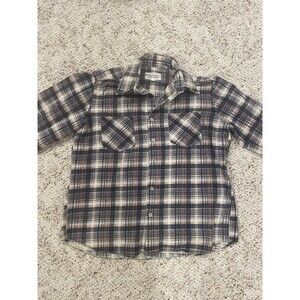 Vtg Highlander By Bud Berma Button Up Multicolor Plaid Flannel Shirt Mens Sz L